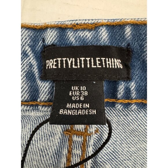 2/$30 NWT Size 6  PrettyLittleThing Medium Blue High-Waisted Mom Jeans - Picture 3 of 14